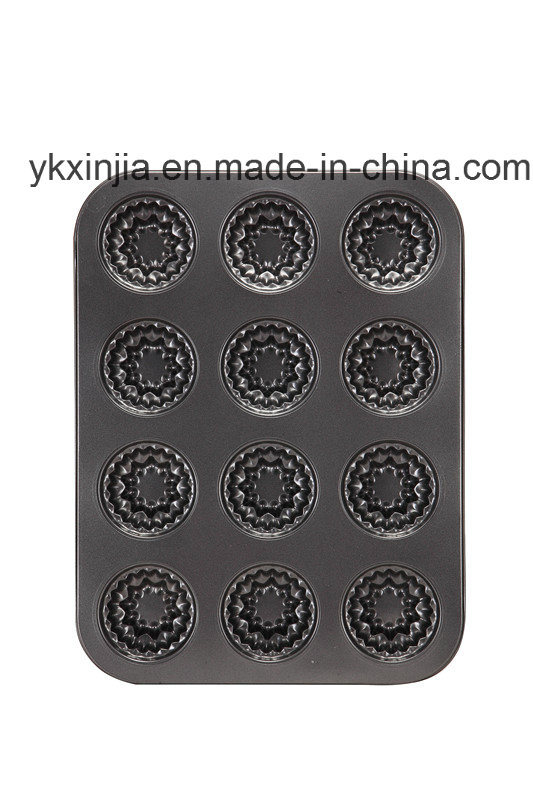 Kitchenware Carbon Steel 12 Cup Cake Pan Bakeware with Non-Stick Coating